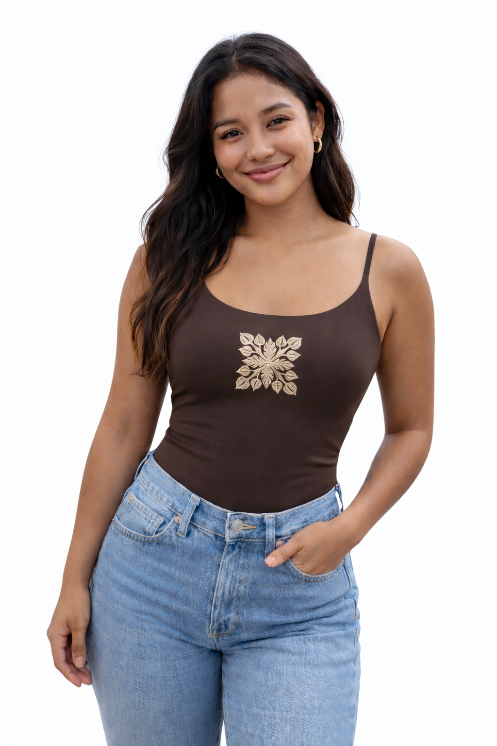 TAYLER BODYSUIT - BROWN ANTHURIUM